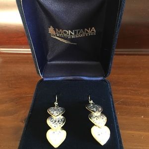 Montana Silversmith dangle heart earrings.
